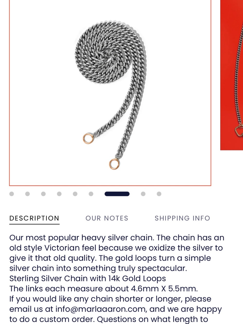 Marla Aaron Heavy Curb Chain - 18” - Picture 2 of 5